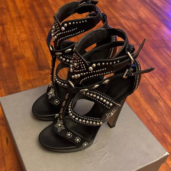 Alexander McQueen Black Studded Heels - Picture 5 of 6